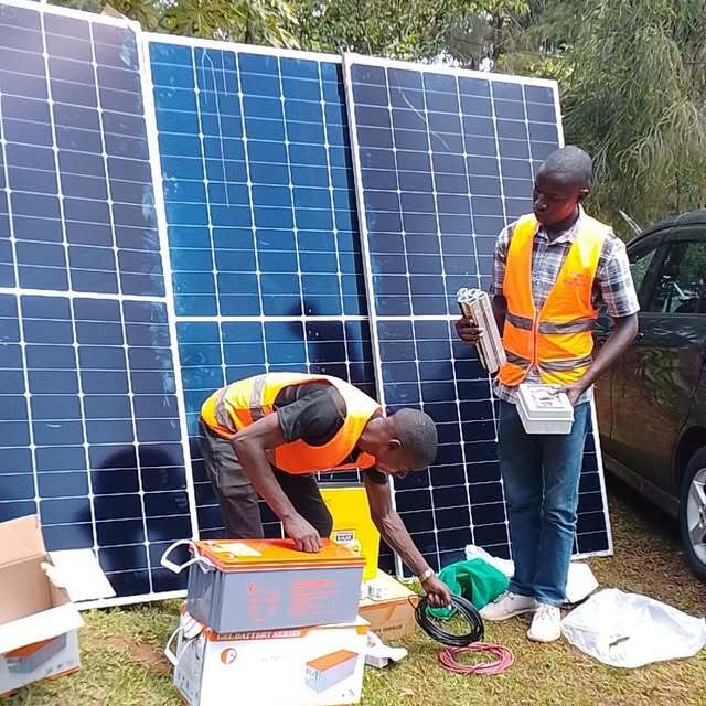 Solar panels installed on a residential rooftop in Kenya